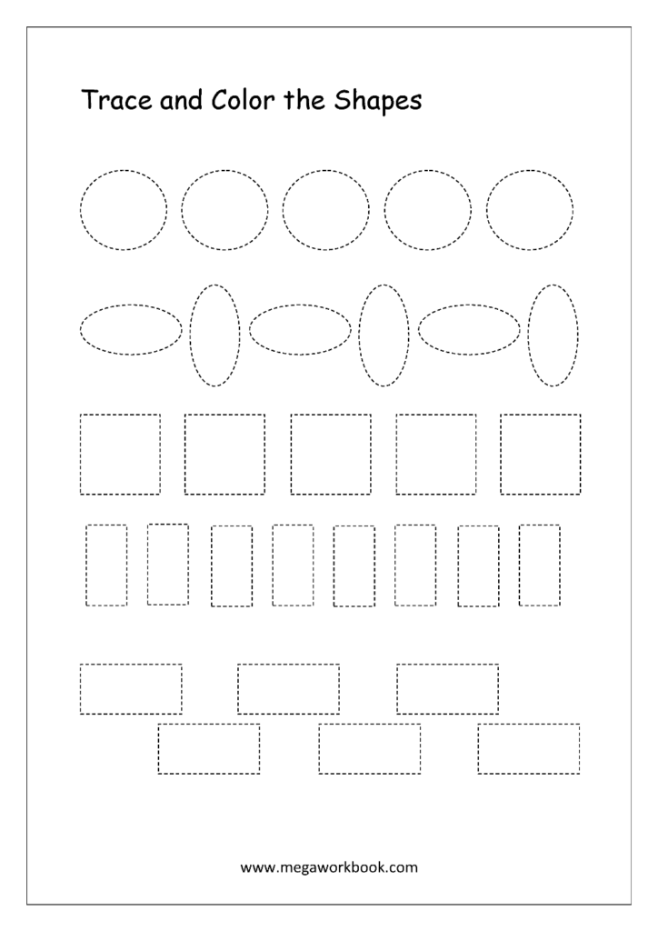 Free Printable Shapes Worksheets   Tracing Simple Shapes