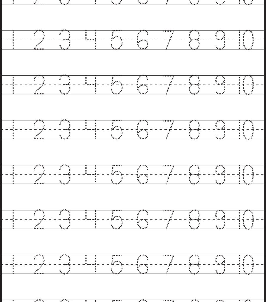 Free Printable Sheets For Preschool Number Tracing Worksheet