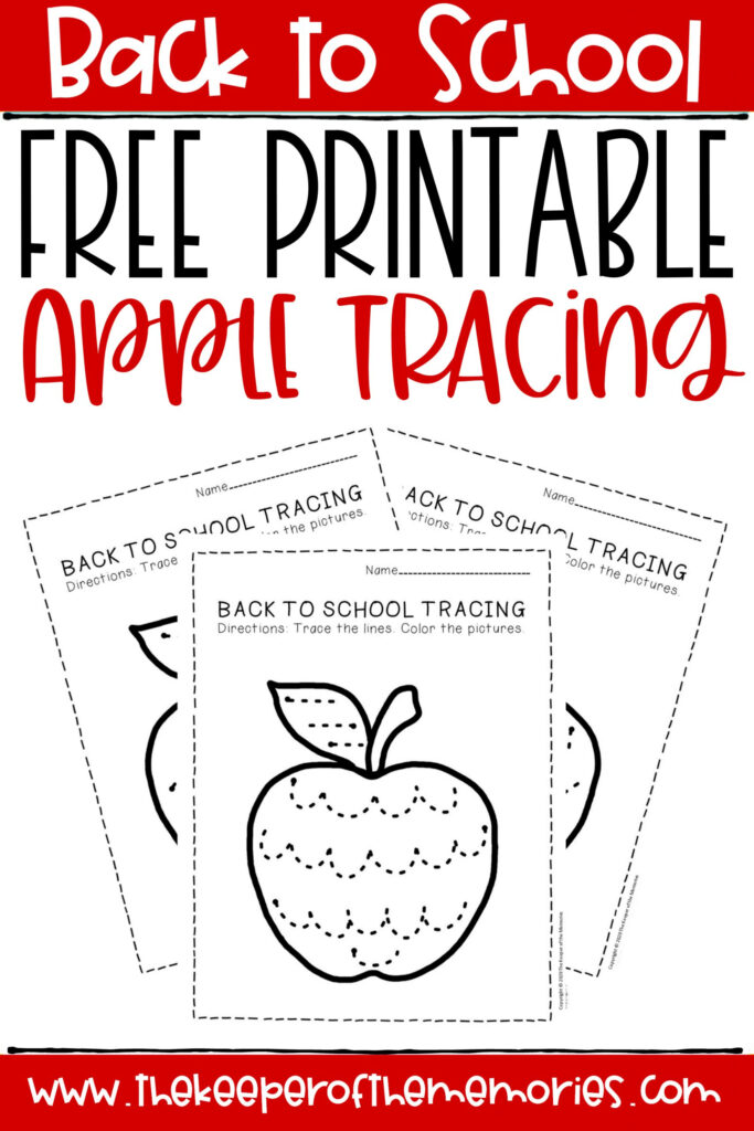 Free Printable Tracing Back To School Preschool Worksheets