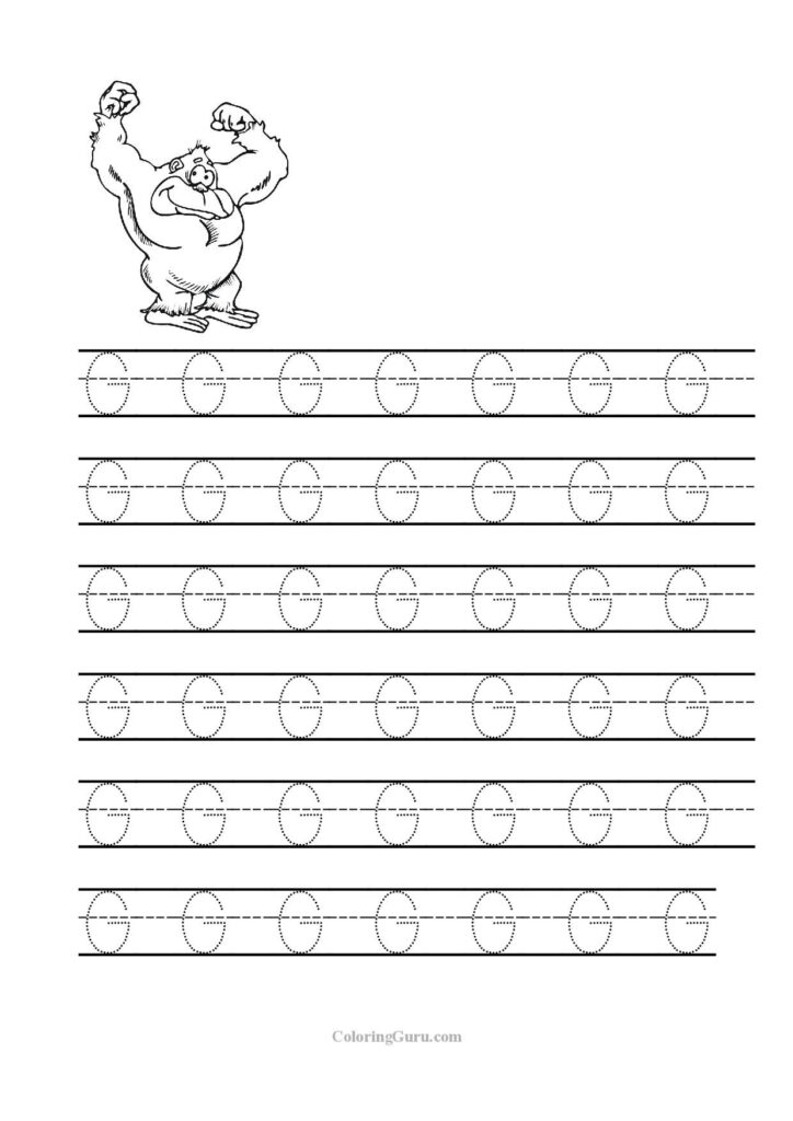 Free Printable Tracing Letter G Worksheets For Preschool