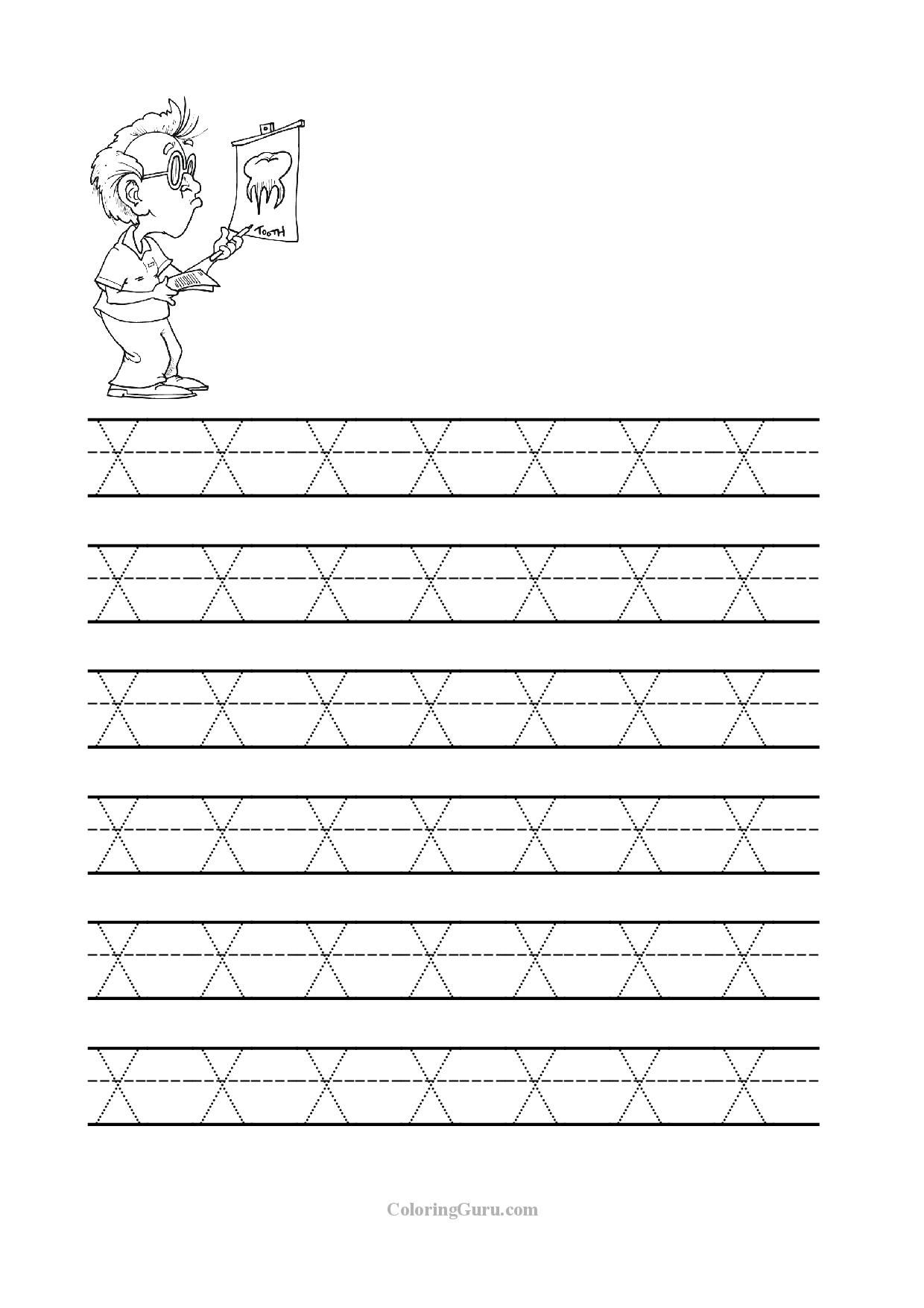Letter X Tracing Worksheets Preschool AlphabetWorksheetsFree