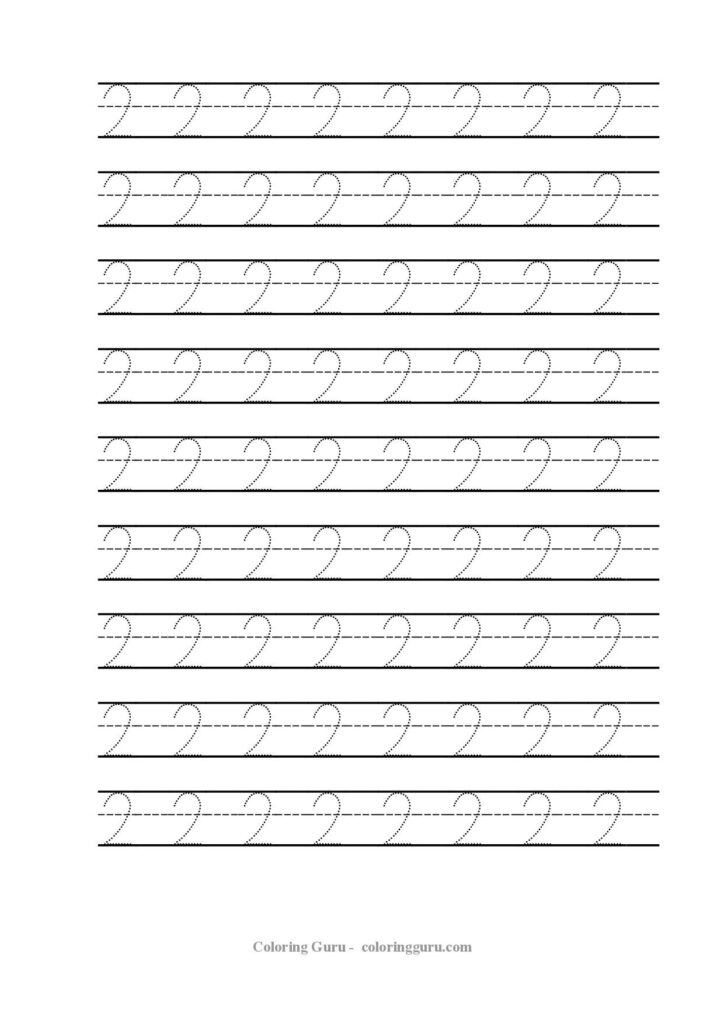 Free Printable Tracing Number 2 Worksheets | Preschool