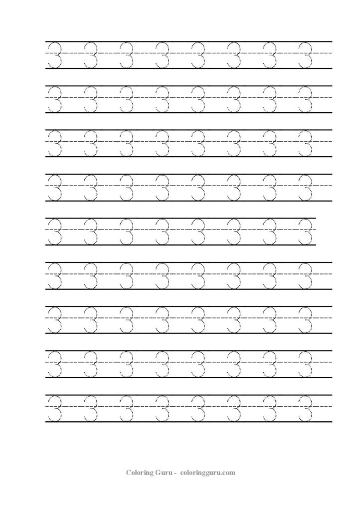 Free Printable Tracing Number 3 Worksheets | Preschool Free Printable Tracing Number 3 Worksheets | Preschool