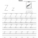Free Printable Worksheets For Preschoolers For The Letter Z Within Letter Z Tracing Sheet