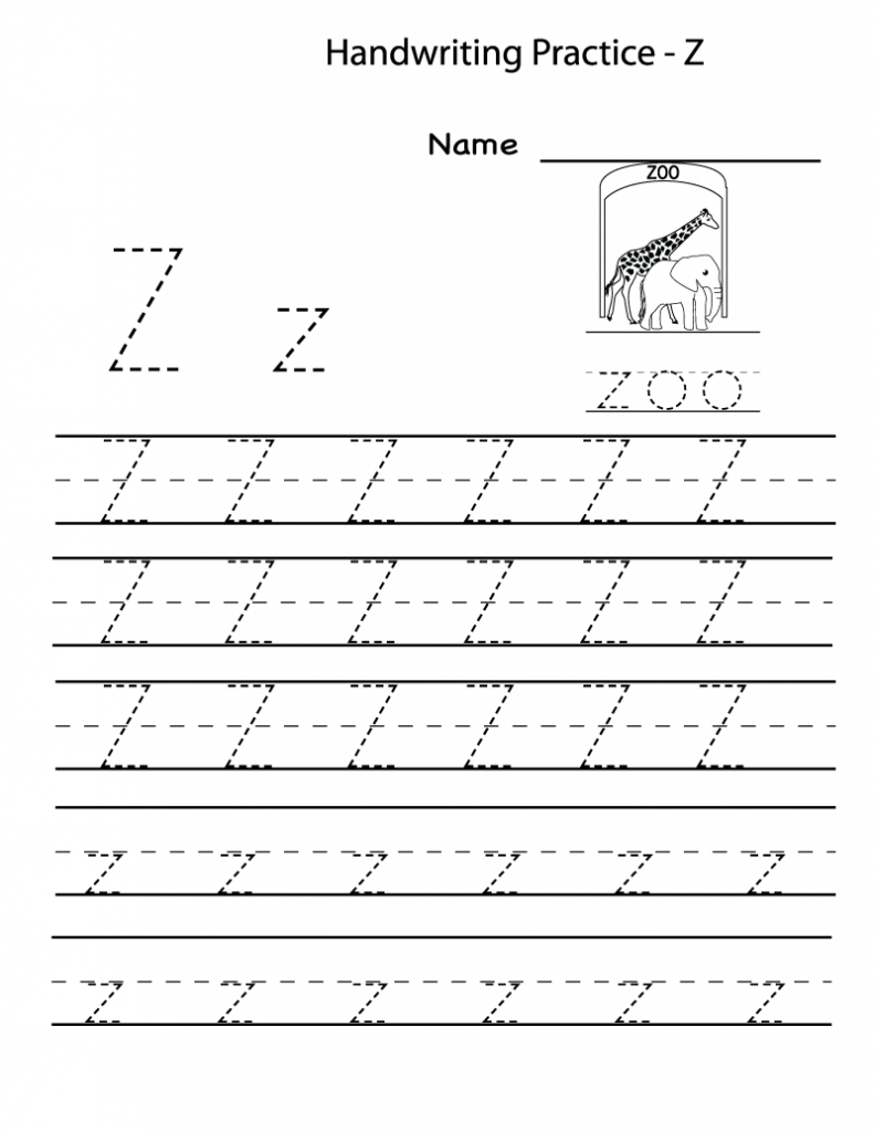 Free Printable Worksheets For Preschoolers For The Letter Z within Letter Z Tracing Sheet