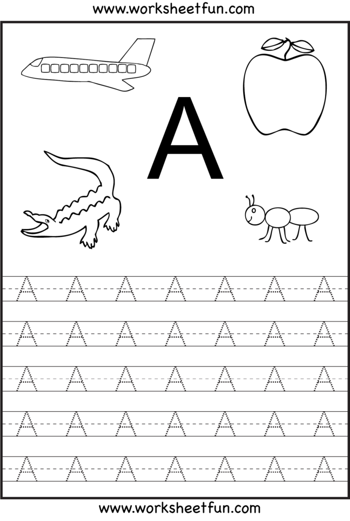 Free Printable Worksheets: January 2009 | Tracing Worksheets With Pre K Alphabet Tracing Pages