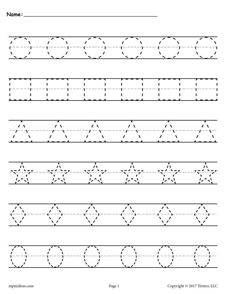 Free Shapes Tracing Worksheets! | Shape Tracing Worksheets