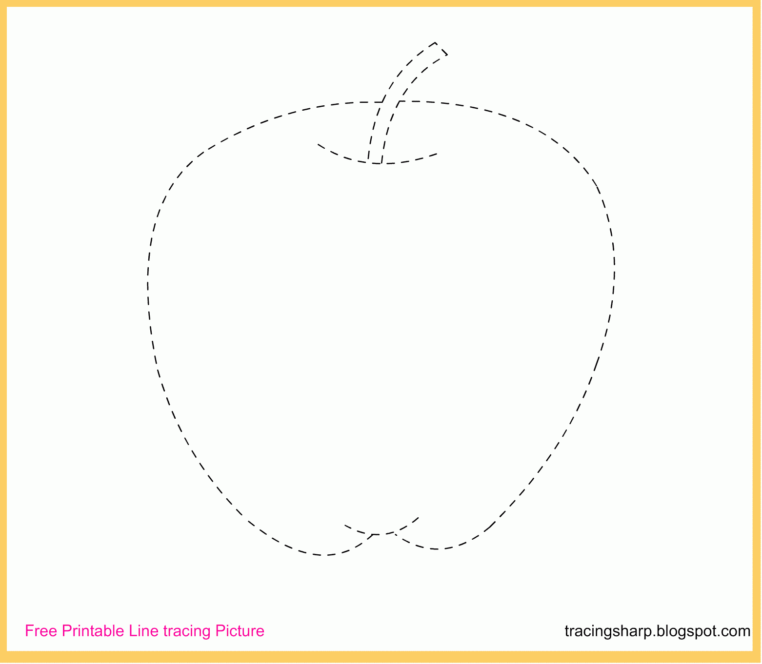 Free Tracing Line Printable: Apple Tracing Picture