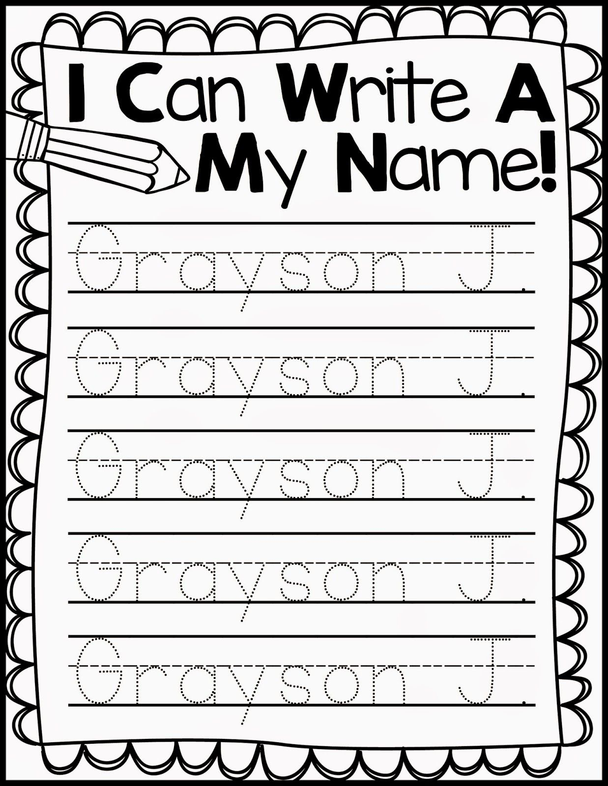 Freebie Friday* Name Handwriting Practice | Kindergarten within Name Handwriting Tracing