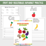 Fruit And Veggie Alphabet Worksheets A Z Printable   Full With Regard To Alphabet Worksheets A Z Printable