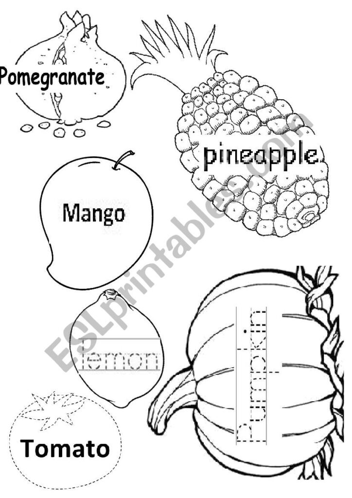 Fruit Tracing   2   Esl Worksheetisamira