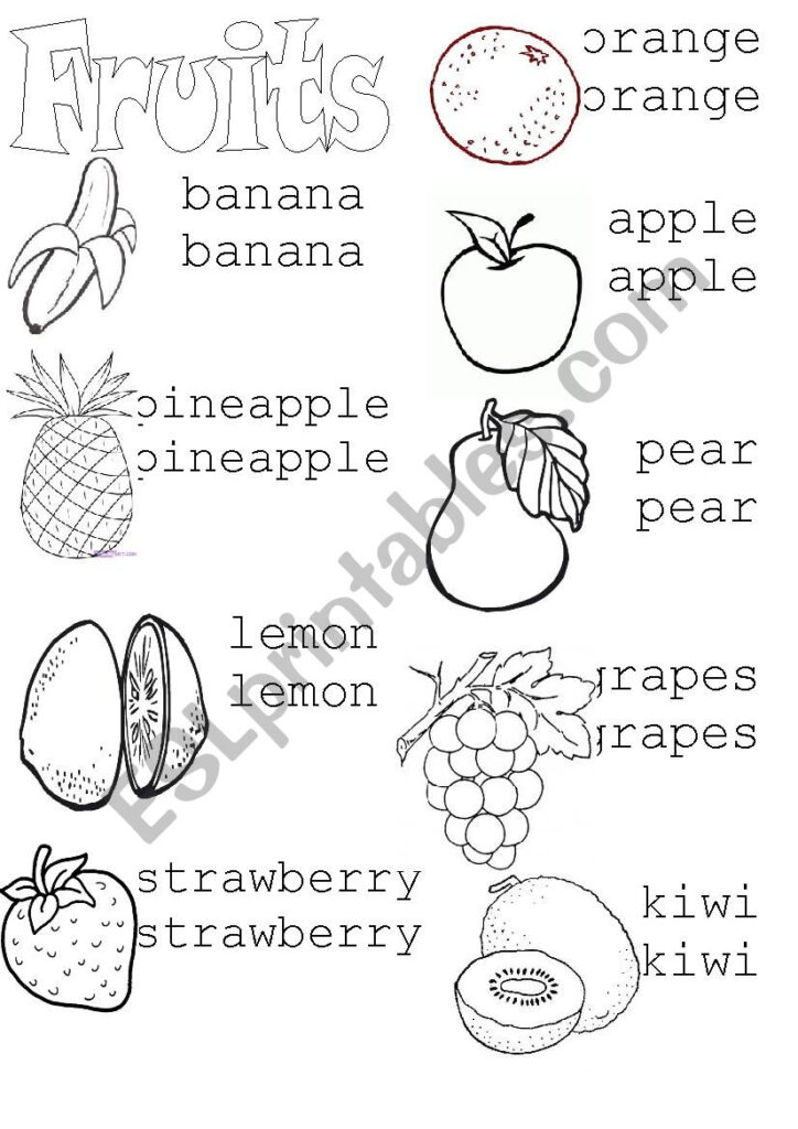 Fruits (Tracing)   Esl Worksheetasiulhg