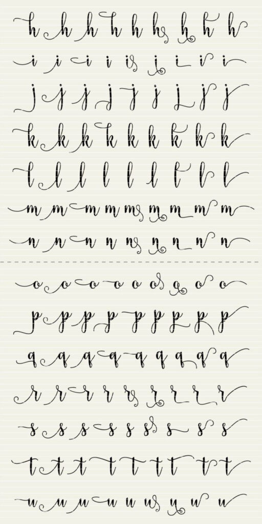 Full Alphabet Svg Fonts Cutfile   Modern Handwritten Script