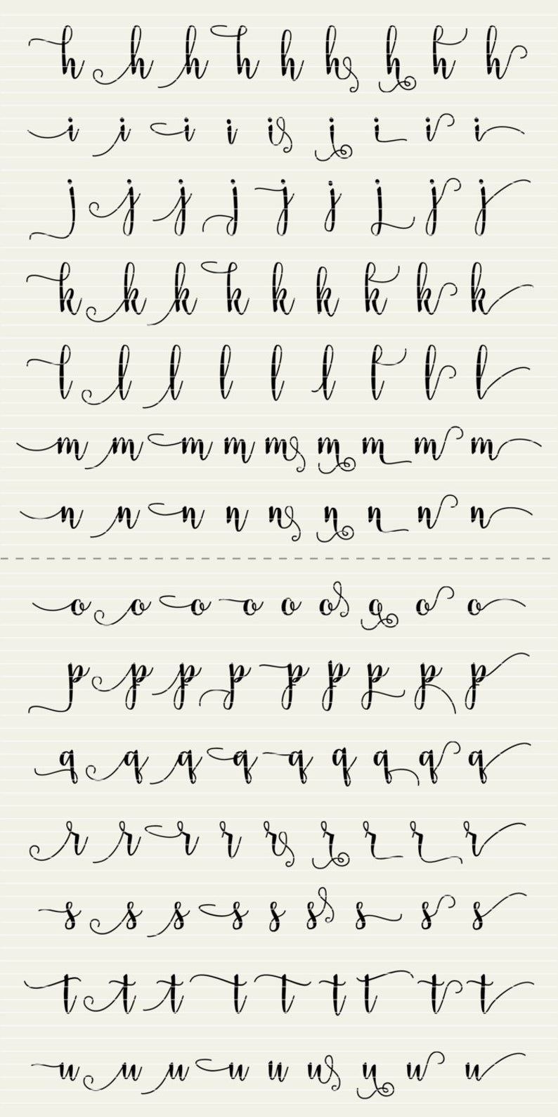 Full Alphabet Svg Fonts Cutfile - Modern Handwritten Script