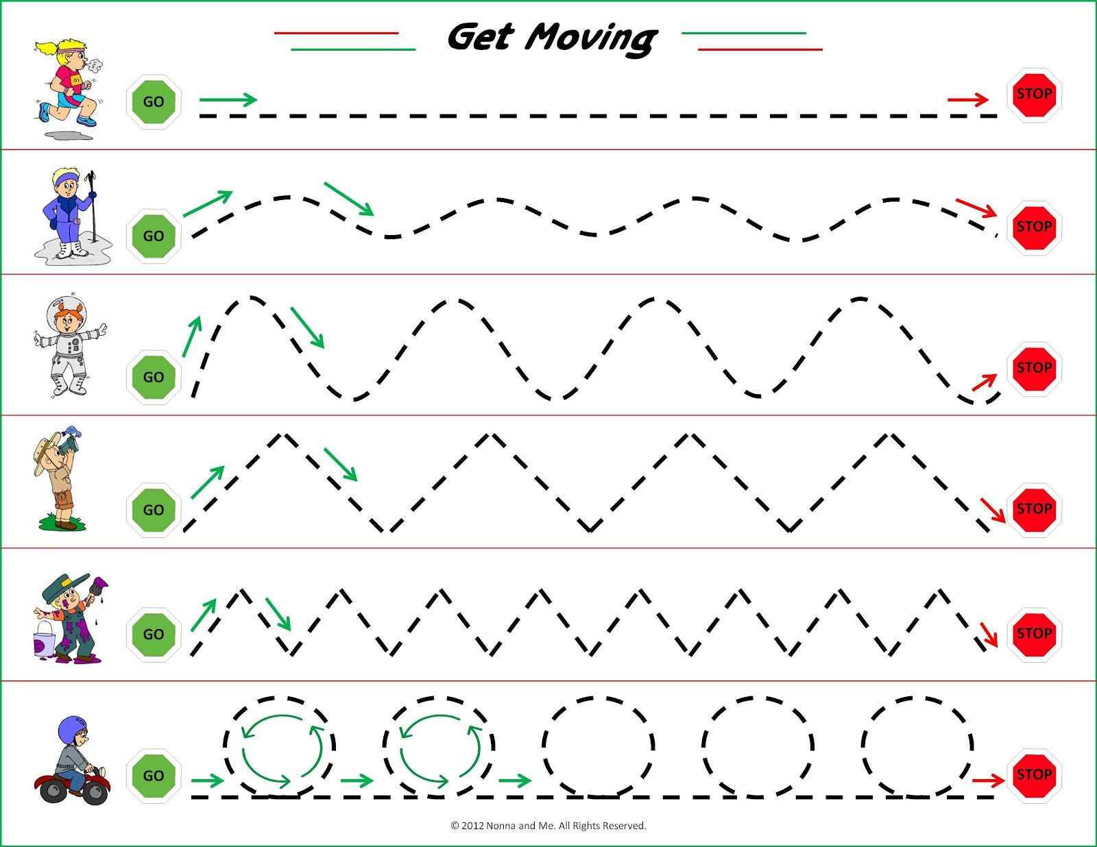 Get Moving | Tracing Worksheets Preschool, Preschool Tracing