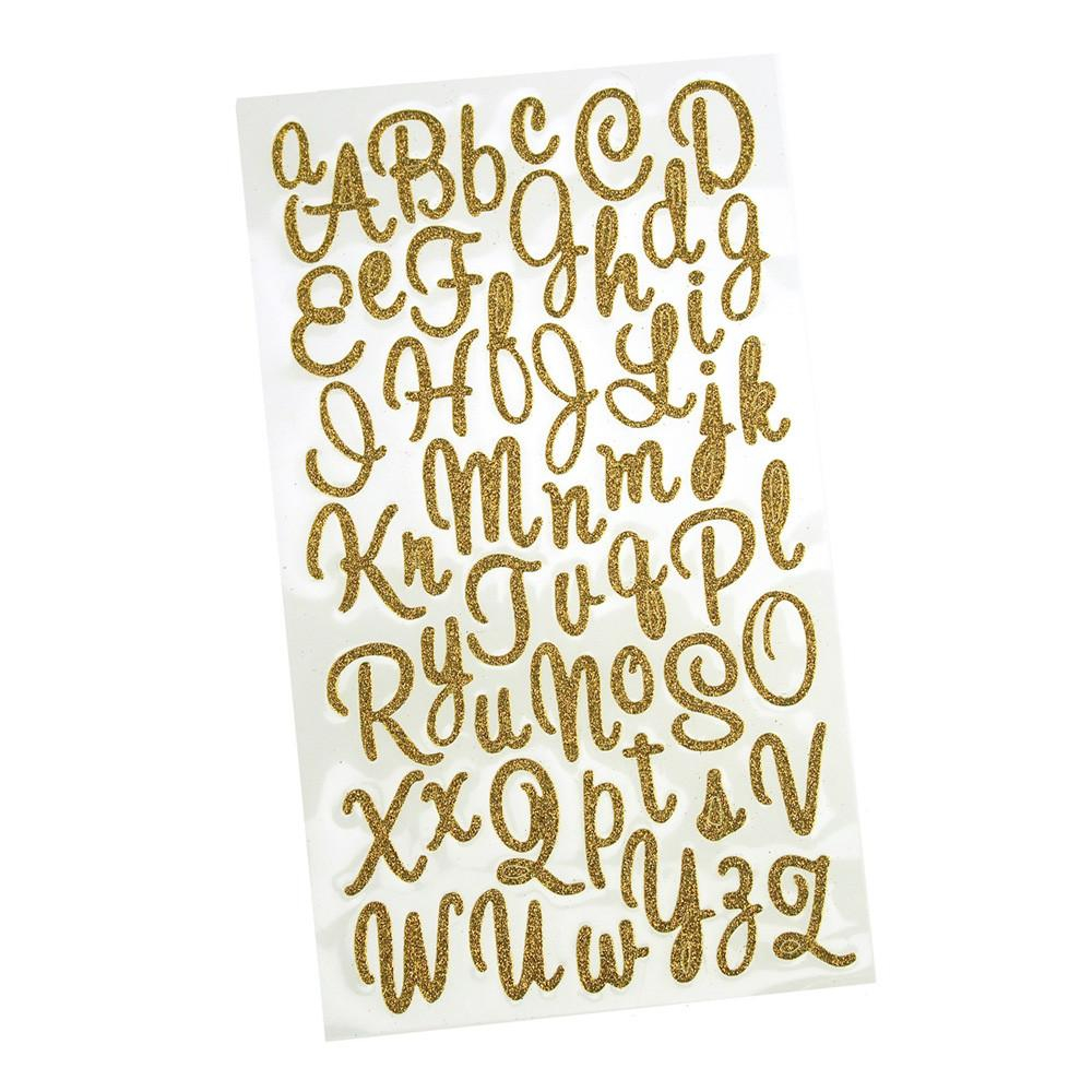 Glitter Cursive Alphabet Letter Stickers, 1-Inch, 50-Count, Gold -  Walmart