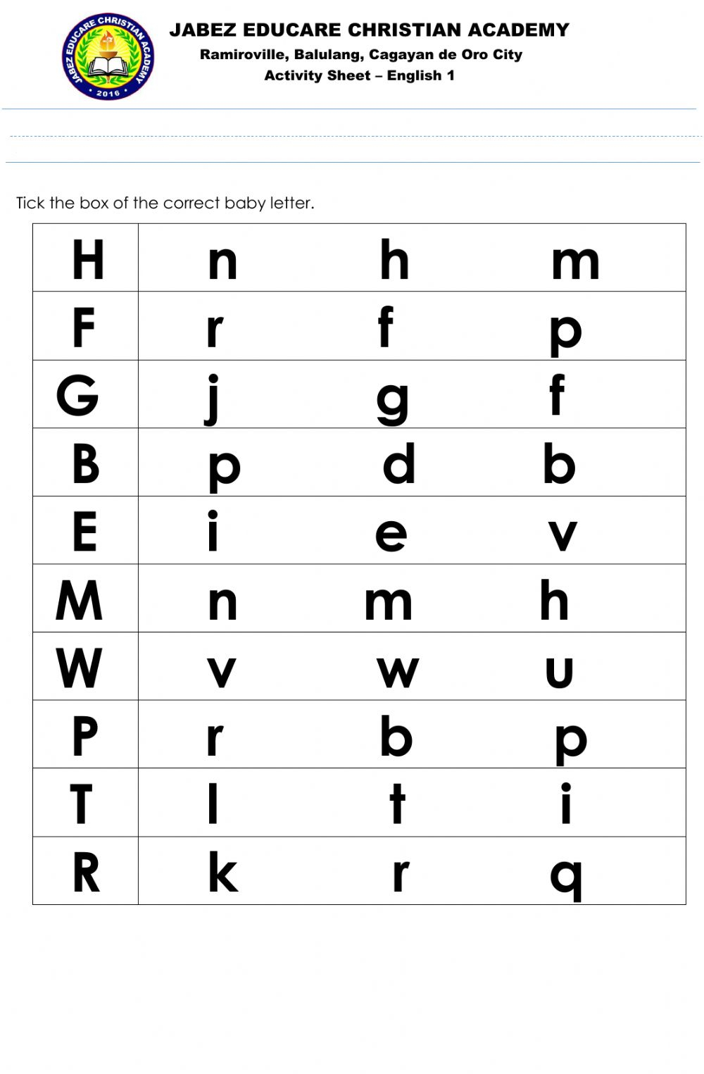 Alphabet Worksheets For Grade 1 AlphabetWorksheetsFree