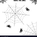 Halloween Worksheet Spider And His Web Tracing