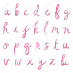 Hand Painted Watercolor Alphabet. Watercolor Font Letters. Cursive..