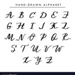 Hand Written Alphabet Cursive Capital