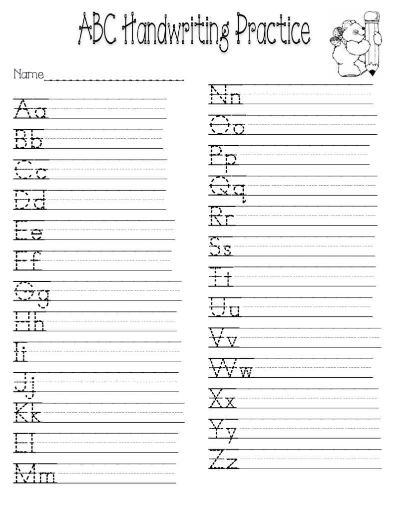 Handwriting Practice.pdf | Alphabet Writing Practice, Kids