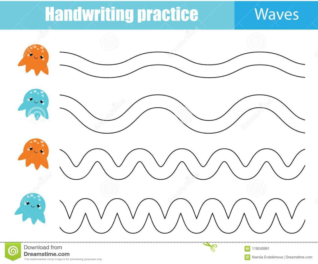 Handwriting Practice Sheet. Educational Children Game Handwriting Practice Sheet. Educational Children Game