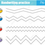 Handwriting Practice Sheet. Educational Children Game, Printable..