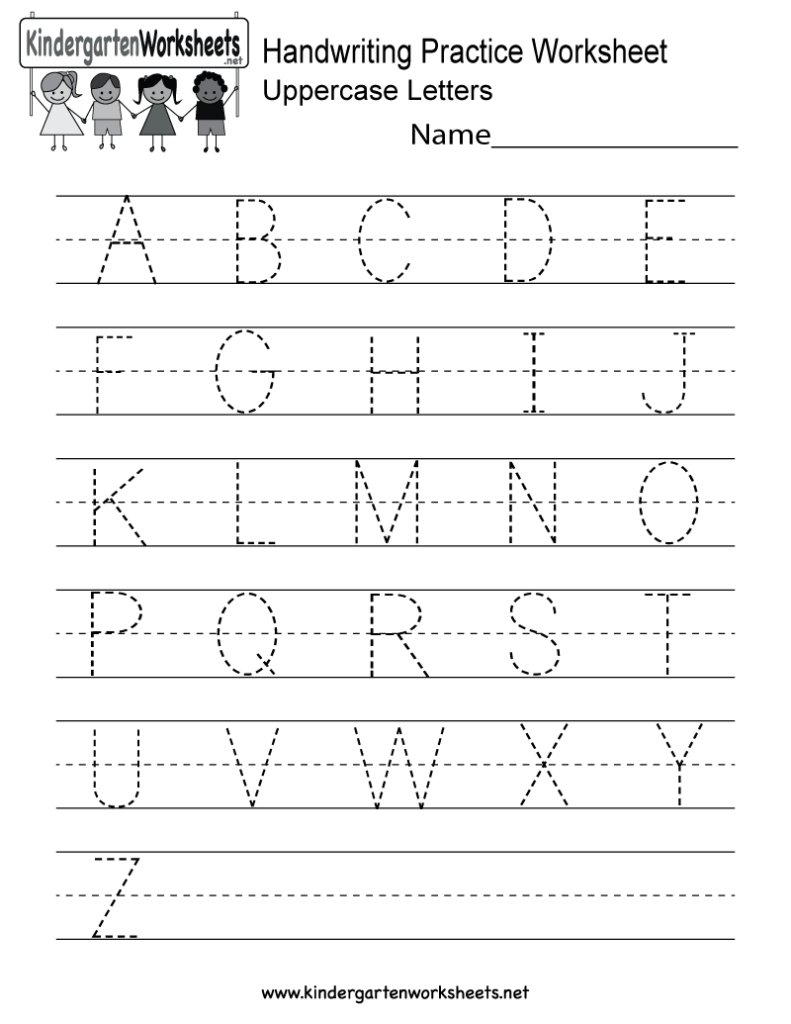 Handwriting Practice Worksheet   Free Kindergarten English