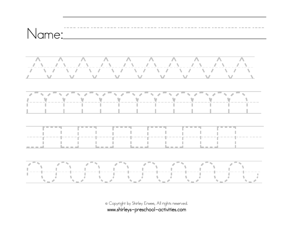 Handwritingrksheets For Preschool Name Free Children Inside Name Tracing Pattern Cursive