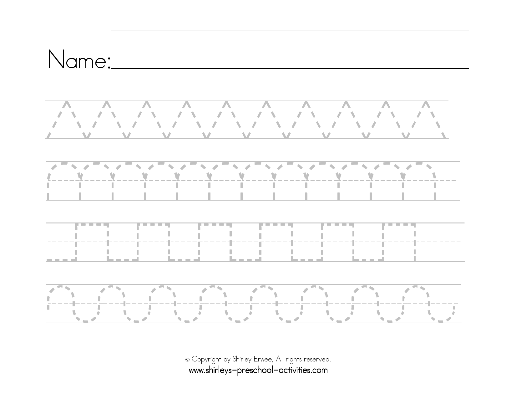 Handwritingrksheets For Preschool Name Free Children inside Name Tracing Pattern Cursive