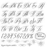 Handwritten Alphabet Calligraphy Clip Art English Cursive