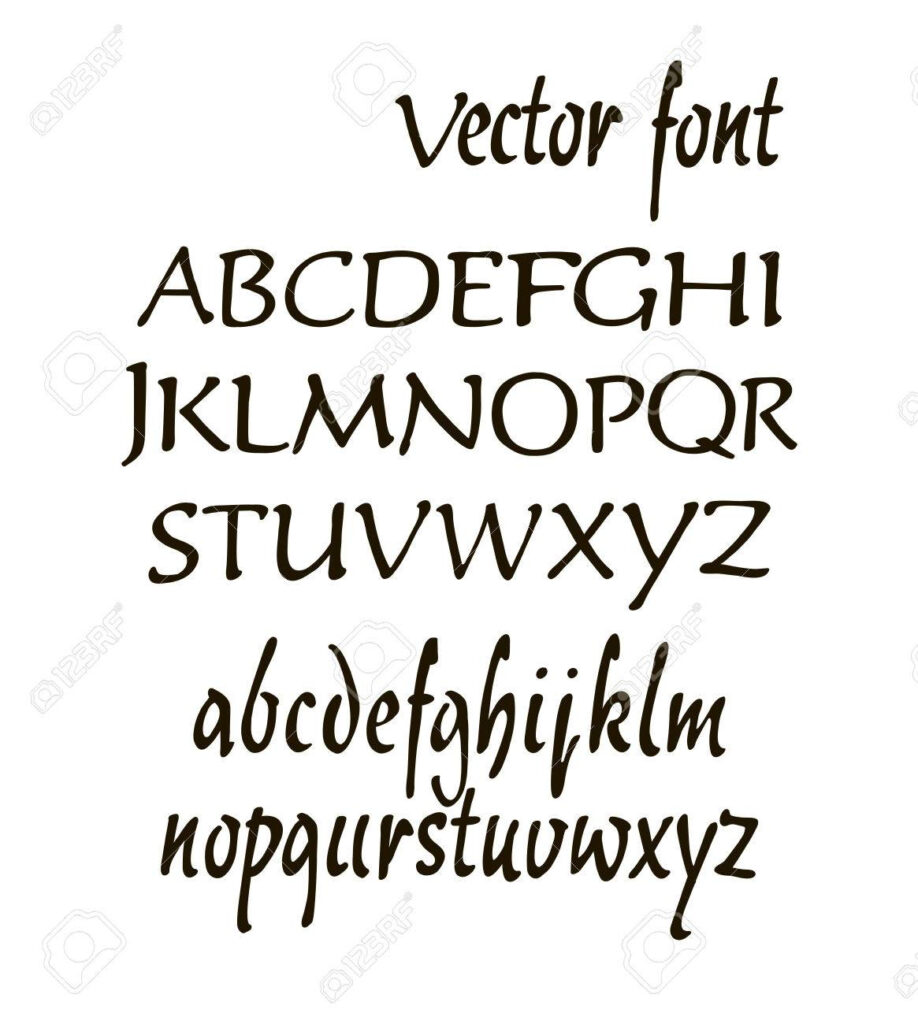 Handwritten Alphabet Letters Vector. Abc For Your Design. Easy..