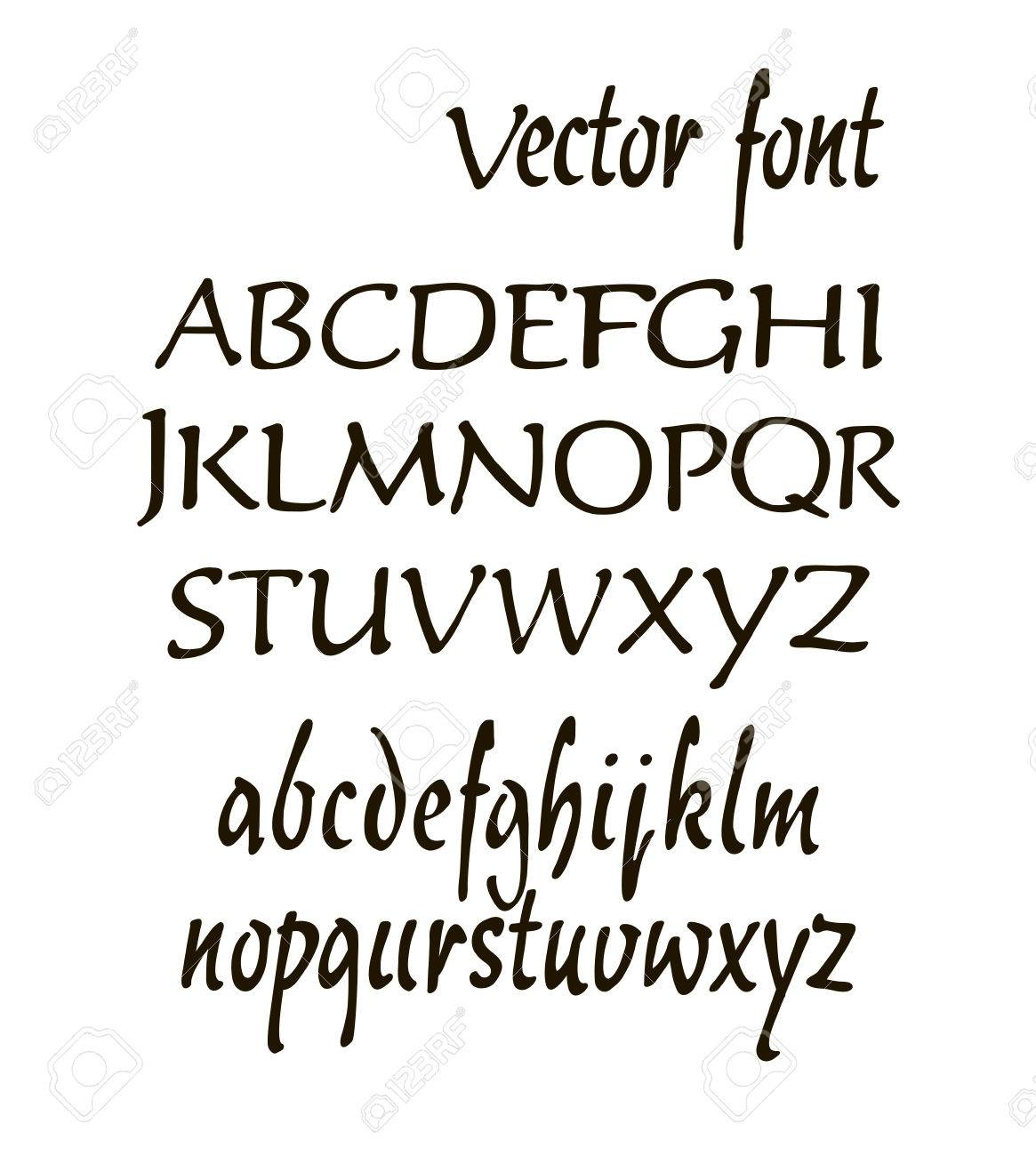 Handwritten Alphabet Letters Vector. Abc For Your Design. Easy..