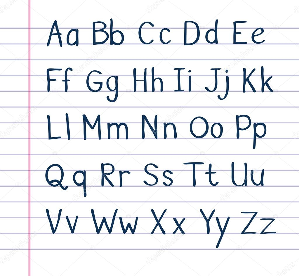 Handwritten Alphabet On Lined Paper 13799553