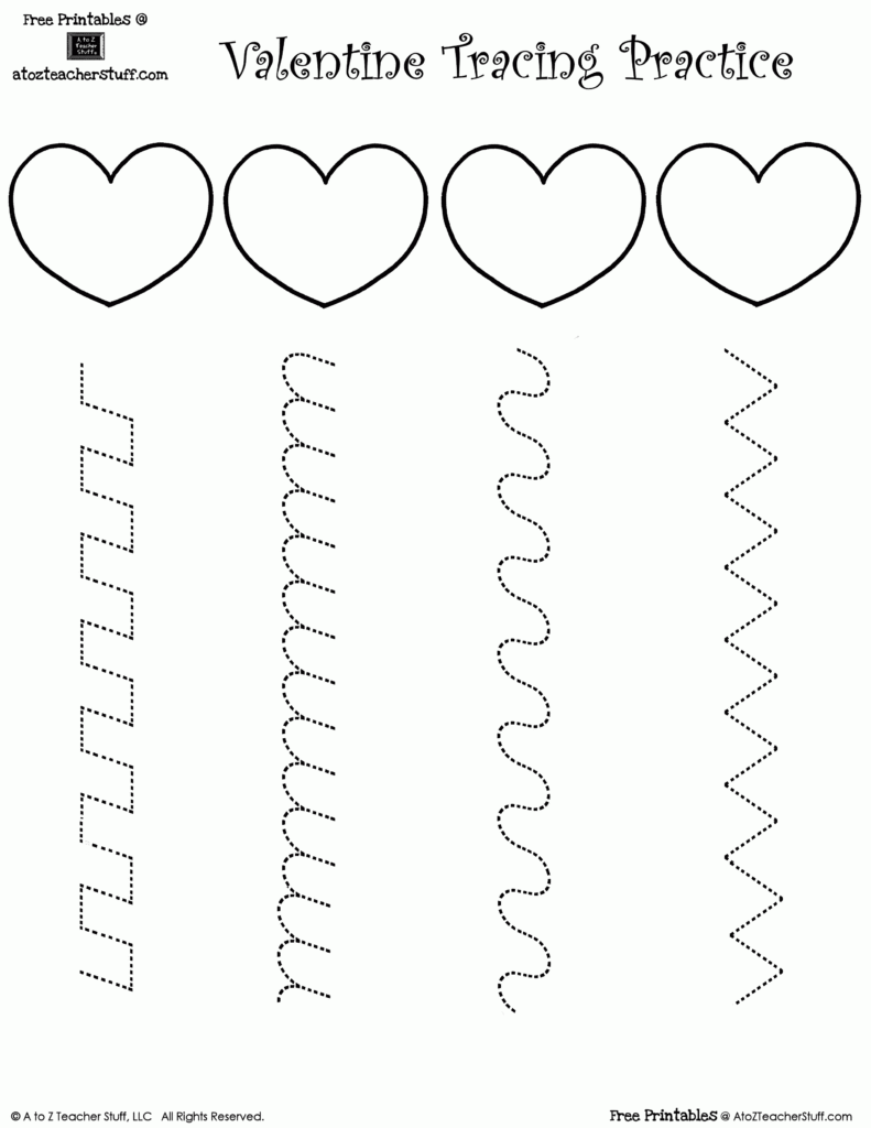 Heart Tracing Practice For Valentine's Day | Preschool