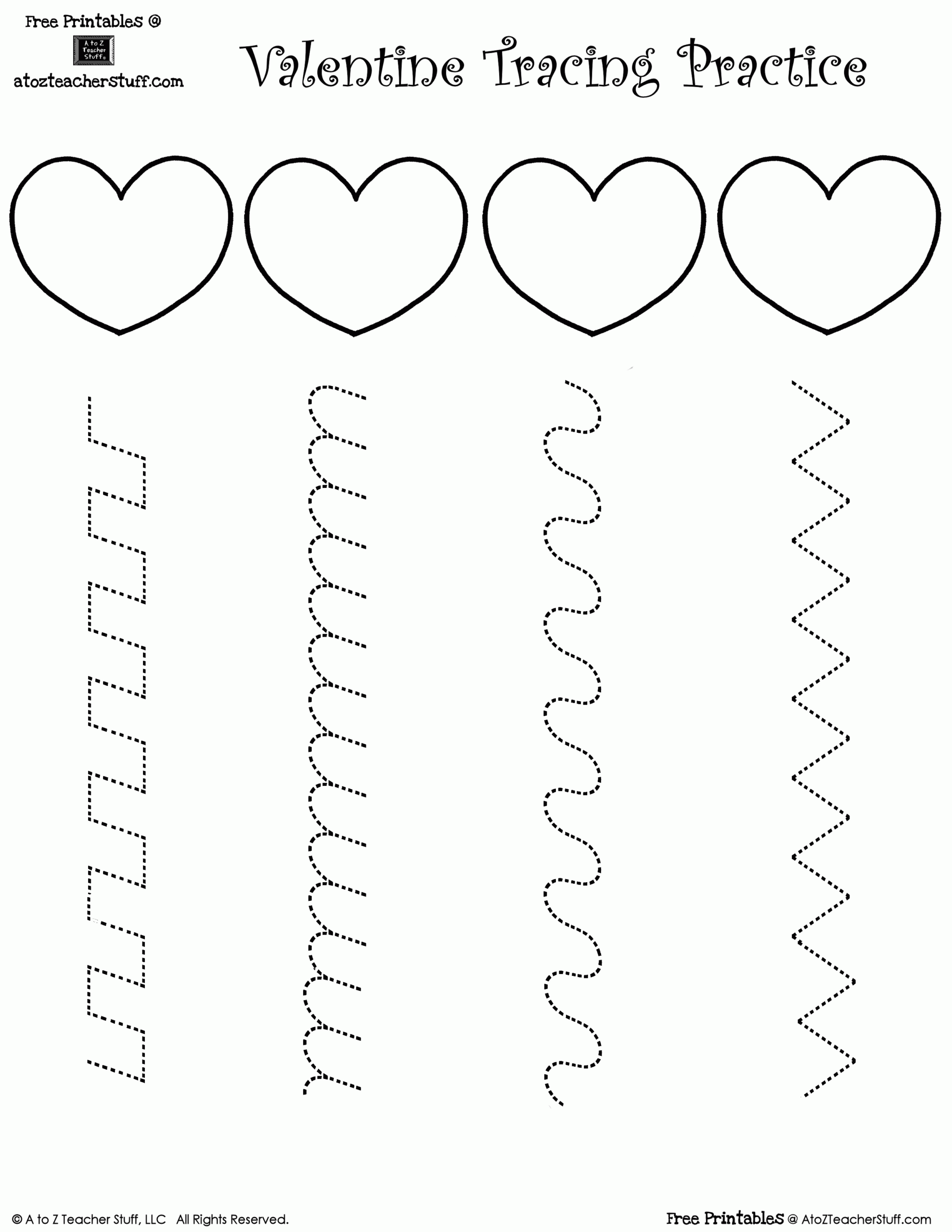 Heart Tracing Practice For Valentine's Day | Preschool