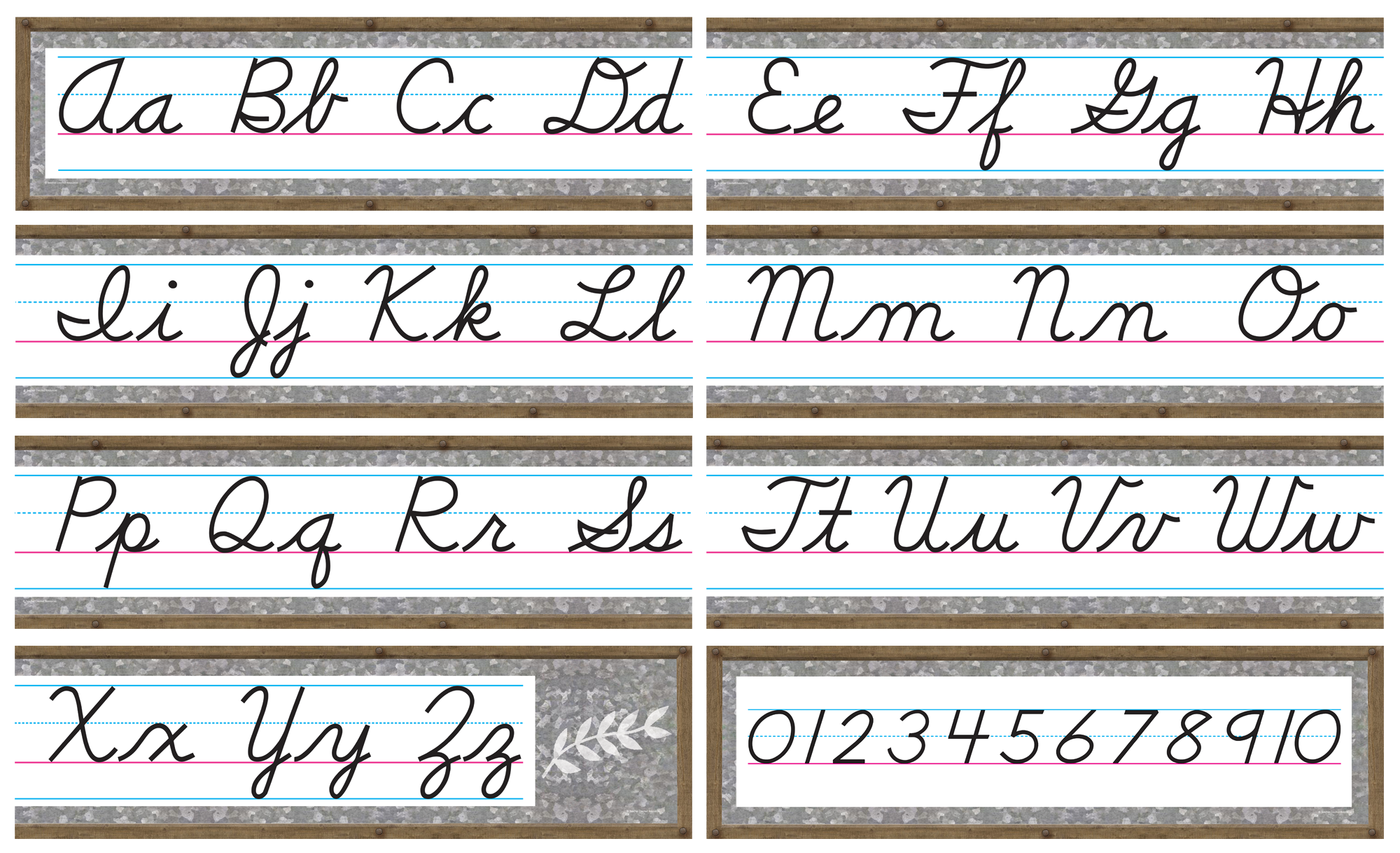 Cursive Alphabet For Classroom Wall  AlphabetWorksheetsFree com