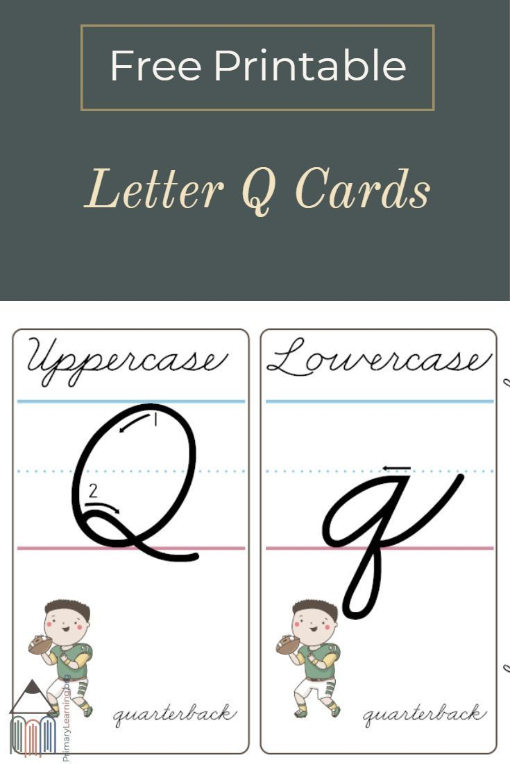 How To Make A Cursive Q - Printable Cards | Primarylearning