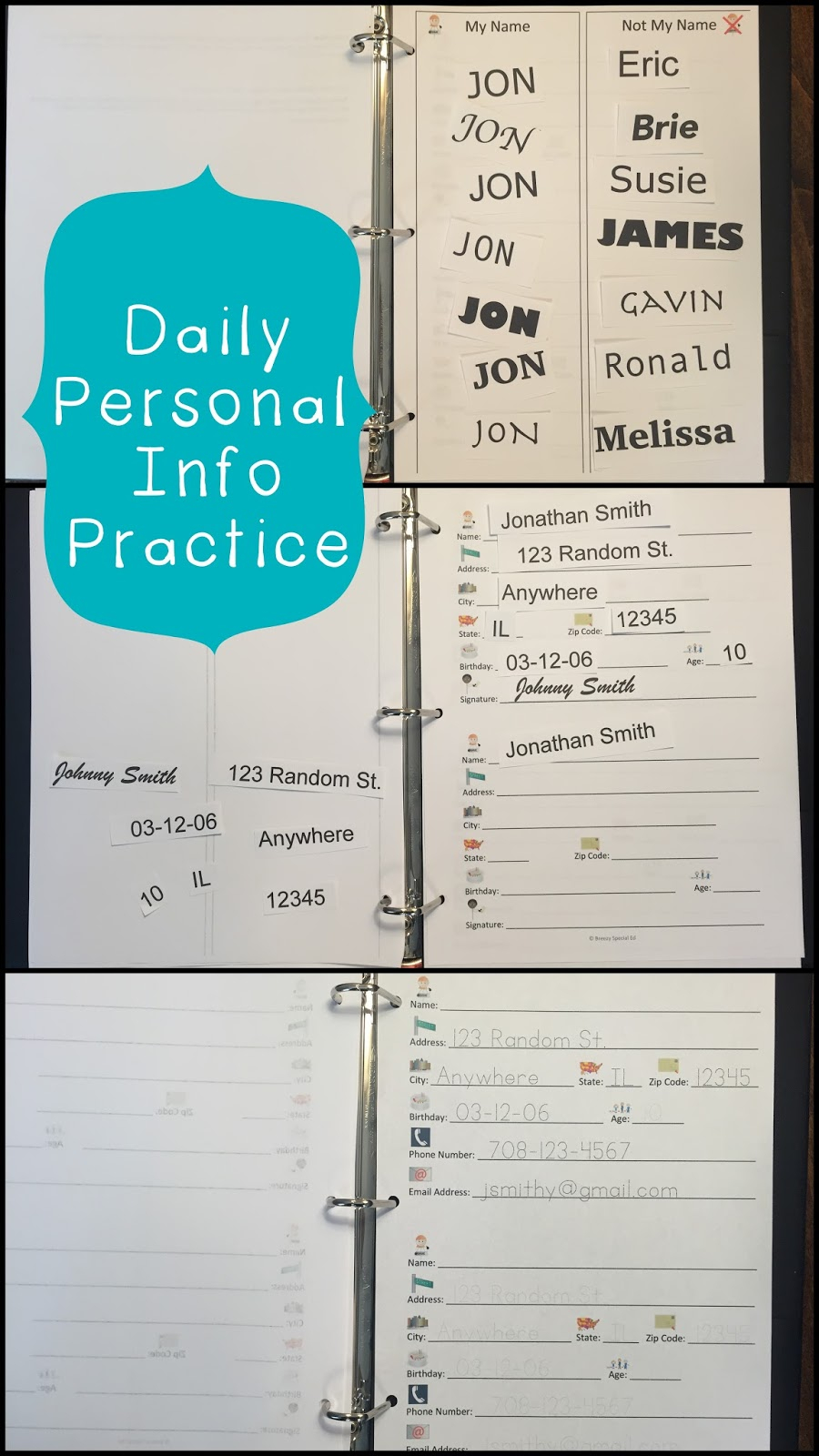 How To Teach Students Their Personal Information - Breezy throughout Tracing Name Iep Goal