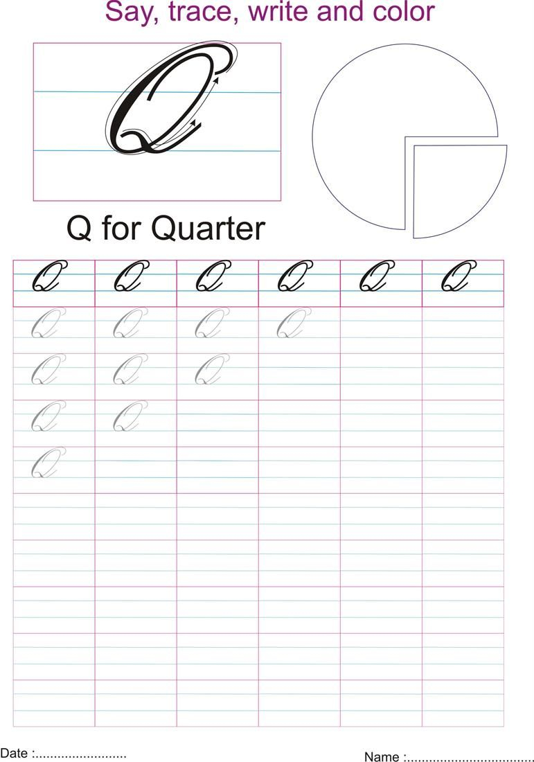 Example Of Cursive Letter Q