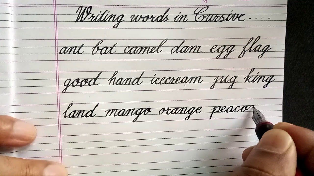 How To Write Cursive Handwriting | Writing Words In Cursive