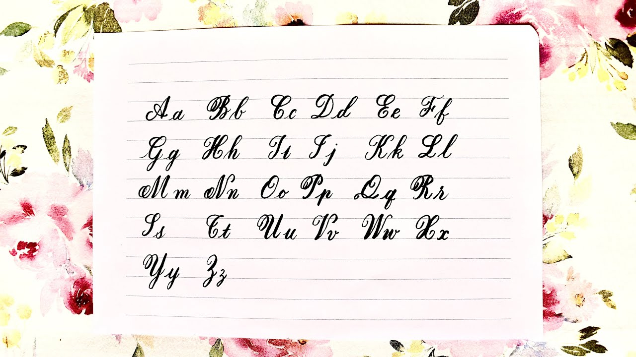 Cursive Alphabet In English | AlphabetWorksheetsFree.com