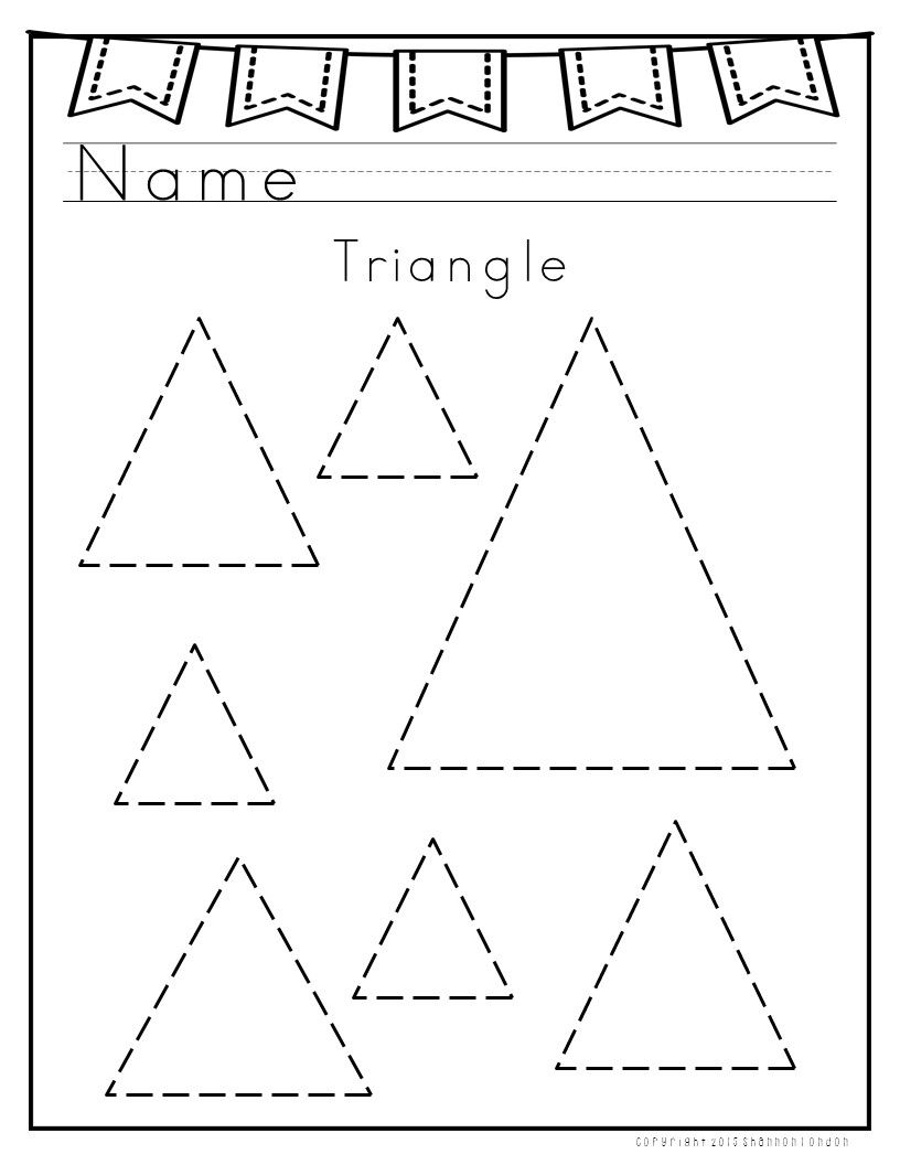 Triangle Tracing Worksheet | AlphabetWorksheetsFree.com