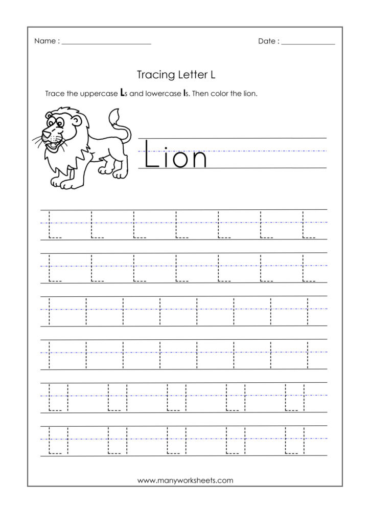 Incredible Letter Tracing Worksheets Image Ideas With Letter L Tracing Preschool
