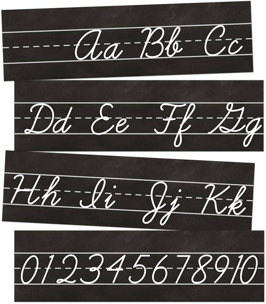 Industrial Chic Cursive Alphabet Line Printable Bulletin