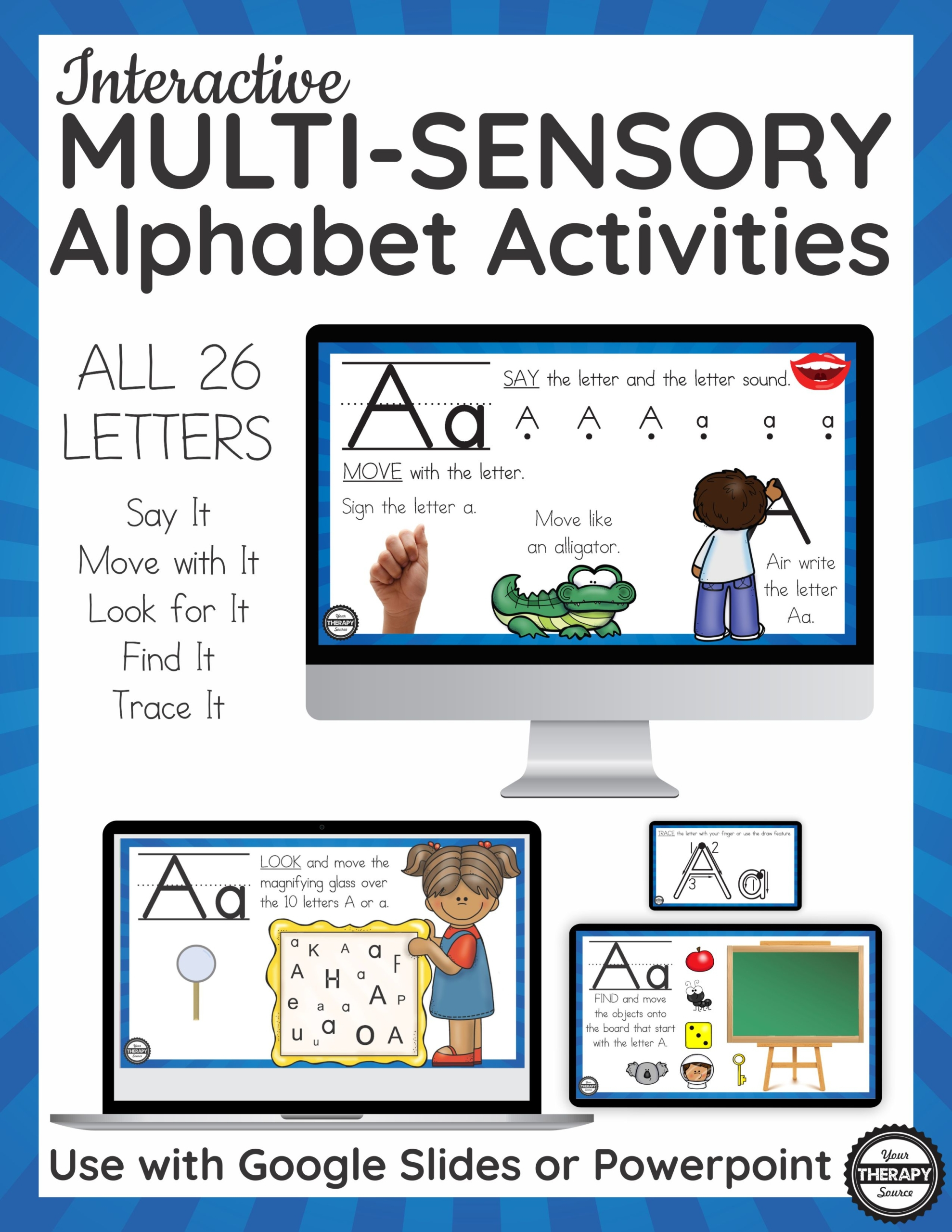Interactive Multisensory Alphabet Activities - Google Slides Or Powerpoint regarding Letter Tracing Interactive