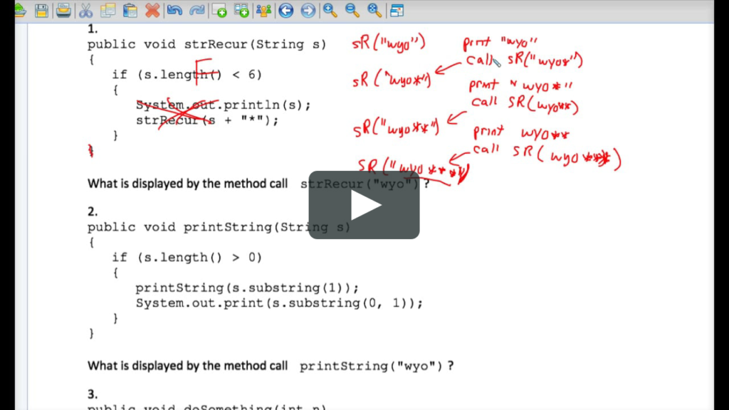 Java Tracing Recursion Worksheet #2 On Vimeo