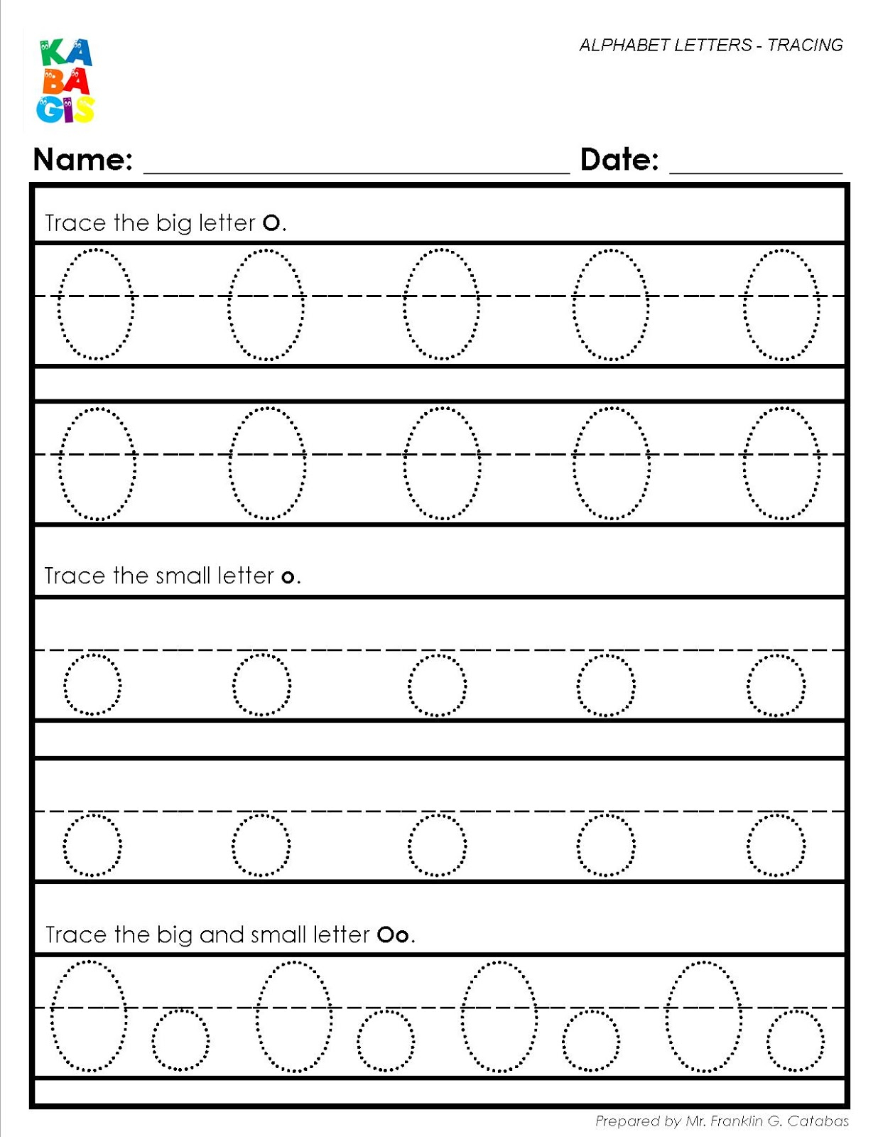 Kabagis: Alphabet Letters - Tracing A - Z intended for Letter 0 Tracing