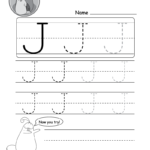Kids Can Trace The Capital Letter J In Different Sizes In Intended For Alphabet Tracing Letter J
