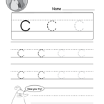 Kids Can Trace The Small Letter "c" In Different Sizes In Intended For Letter C Tracing Printable